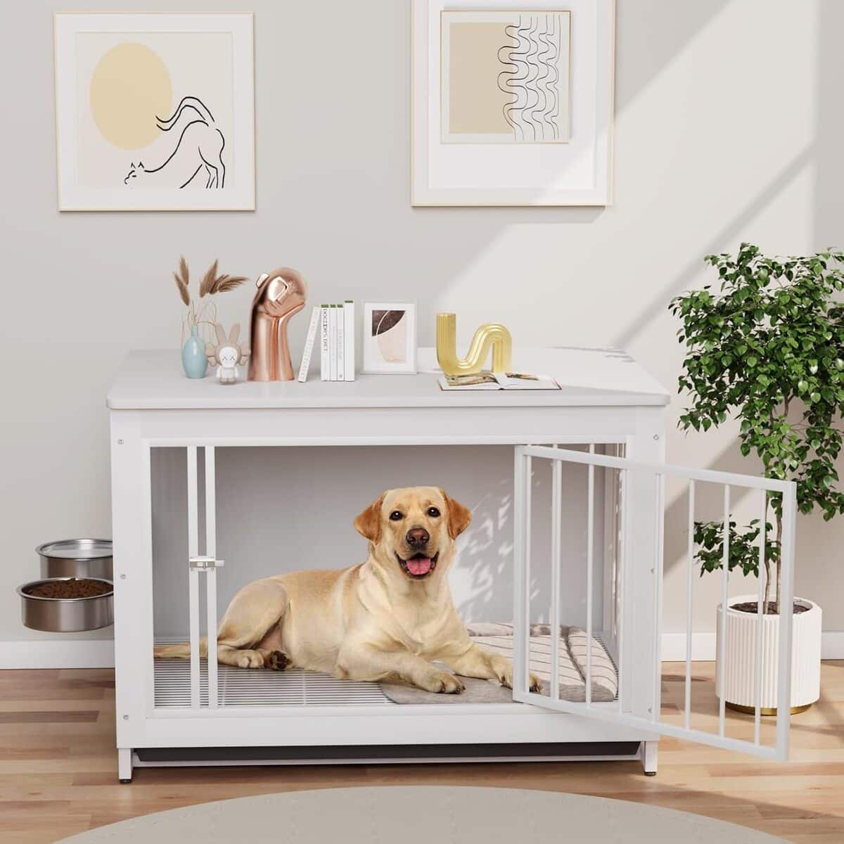 Avis : cage pour chien XXL en bois 93x64x58 cm blanc