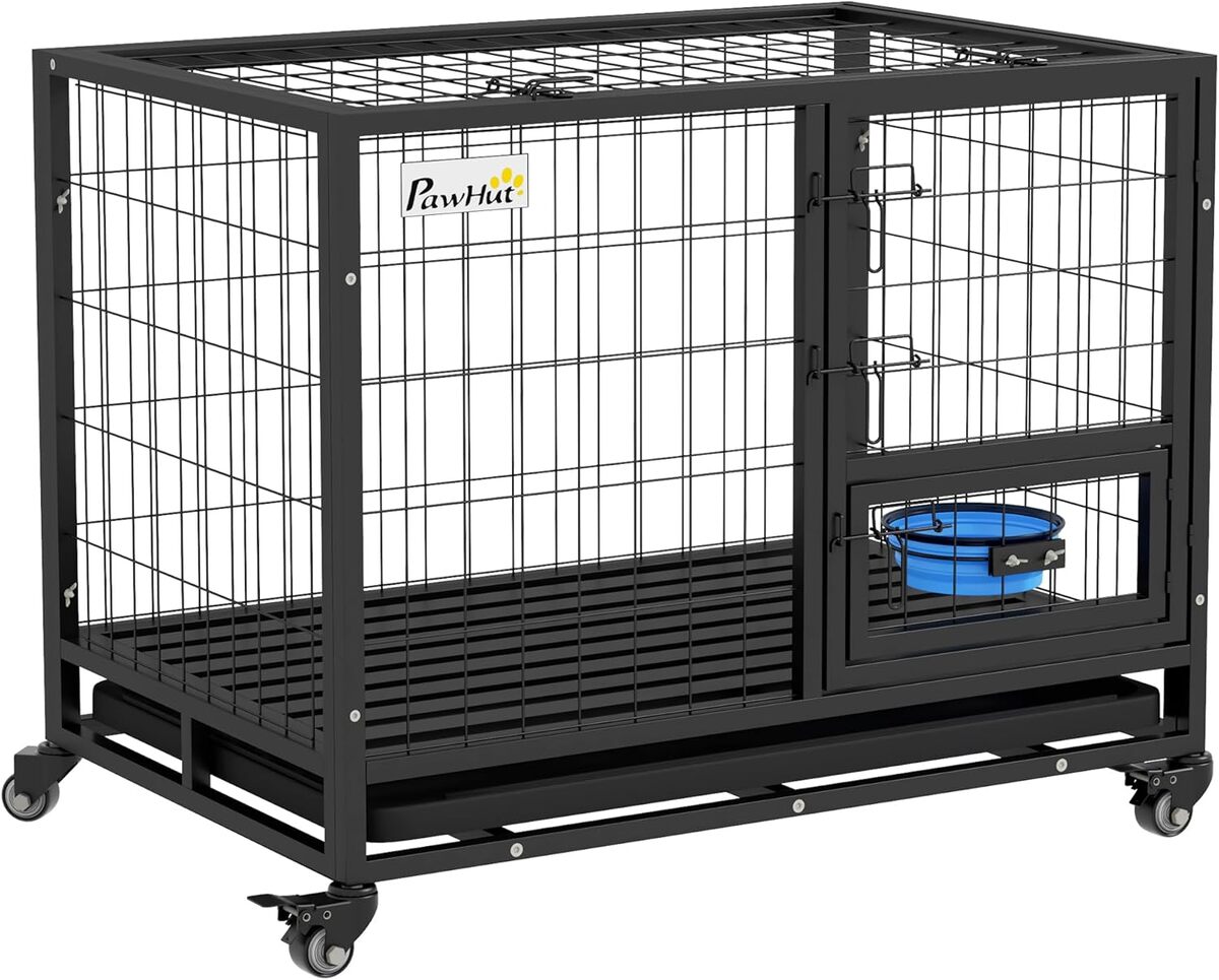 Test : cage pour chien à roulettes PawHut 92x62x73 cm
