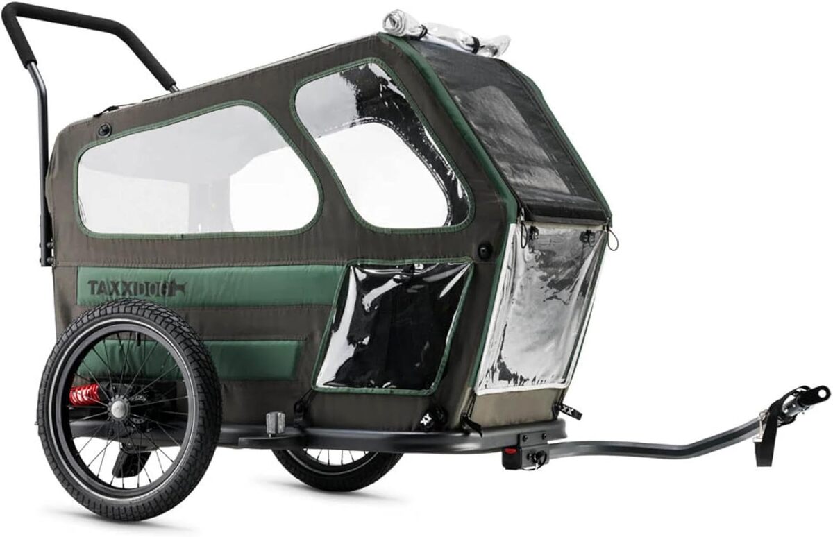 Test de la remorque vélo taXXi Dog M : confort et sécurité pour chiens