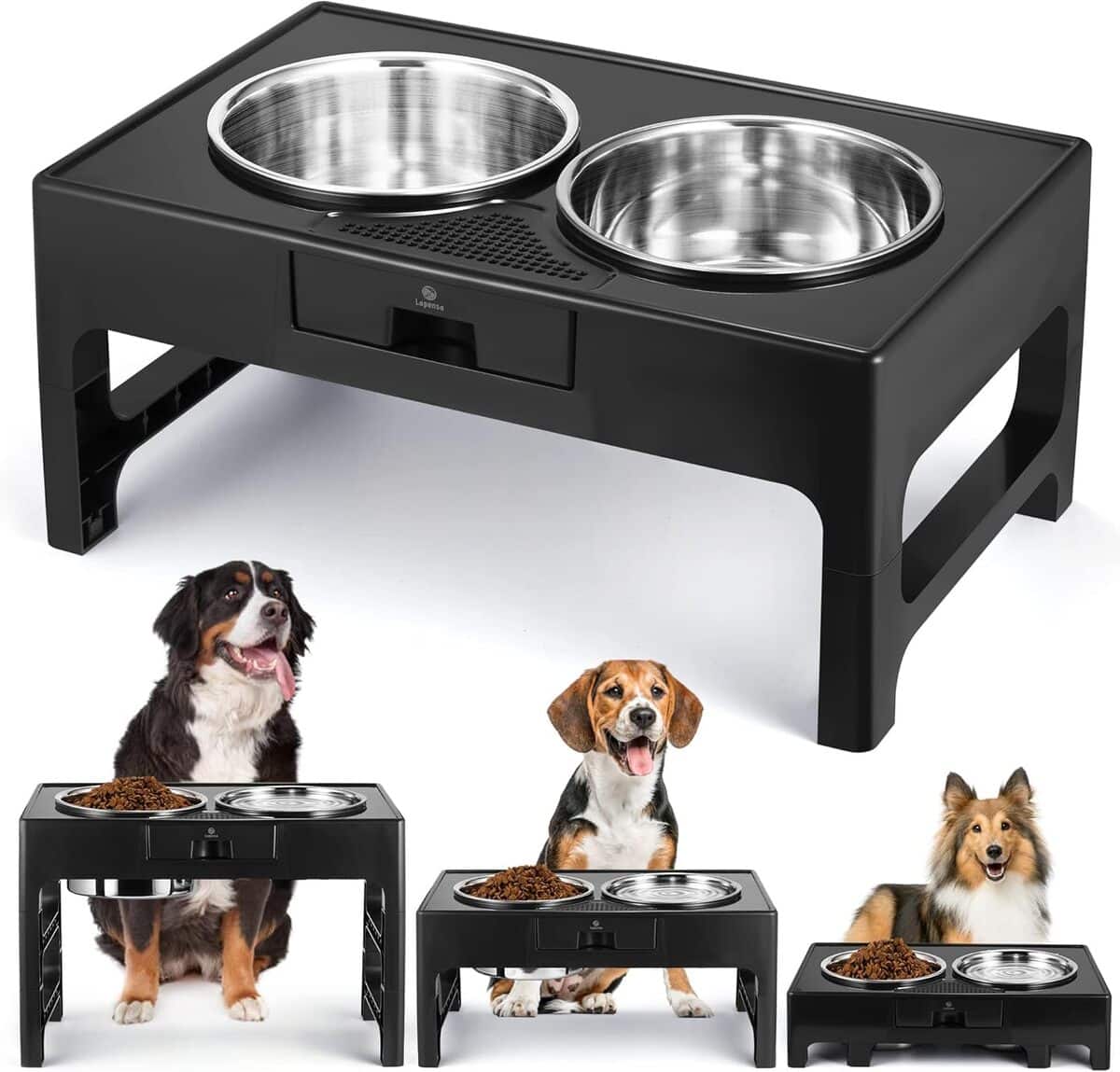 Gamelle chien surélevée Rose pâle