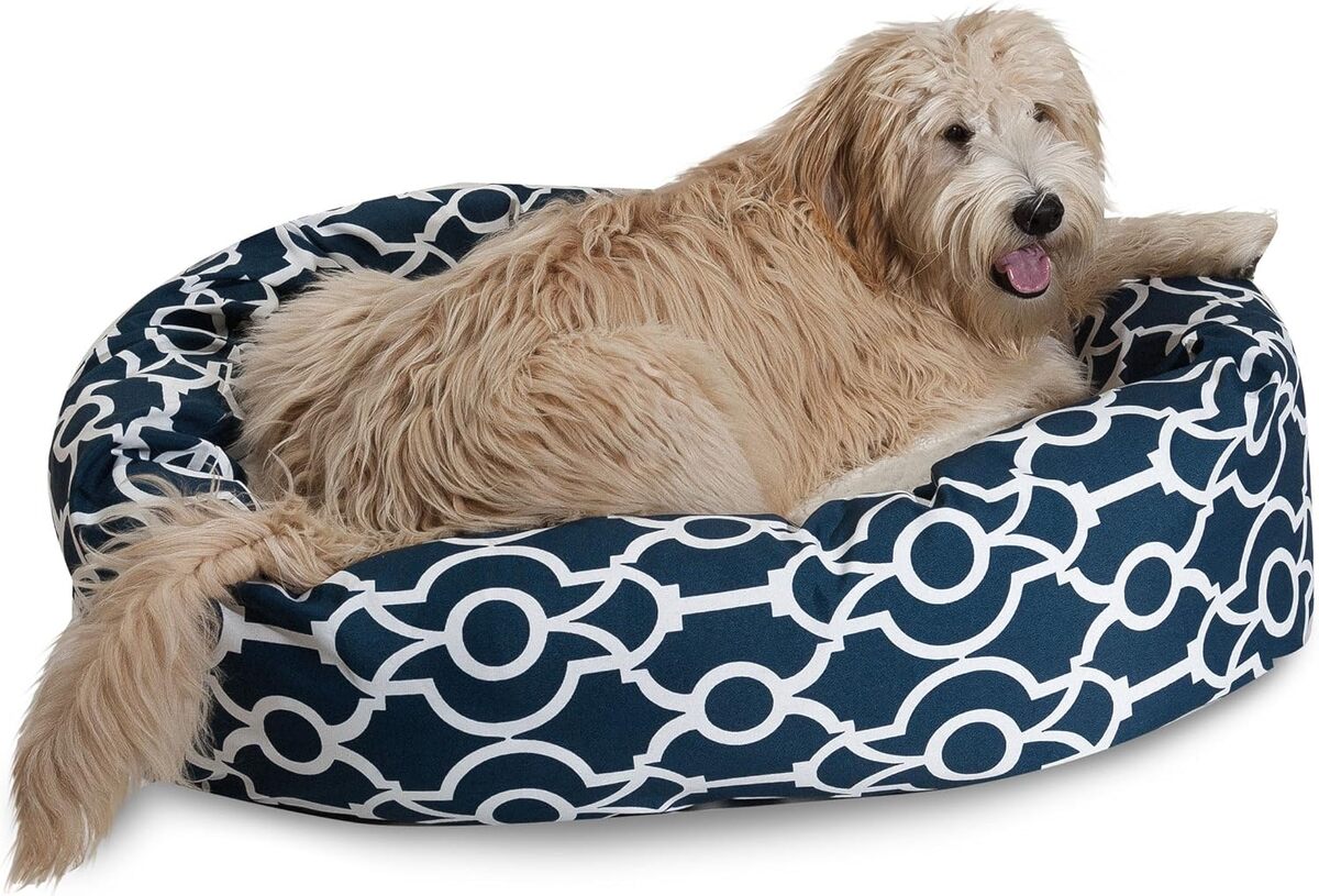 Test du lit bagel Majestic Pet Athènes Marine Sherpa 132, 1 cm
