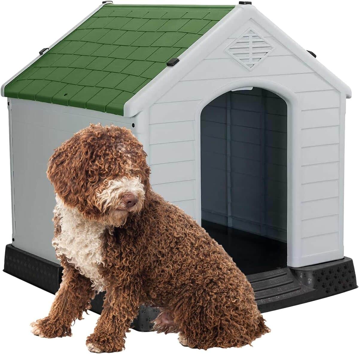 Test : niche extérieure pour grands chiens, modèle vert 105x96x98 cm