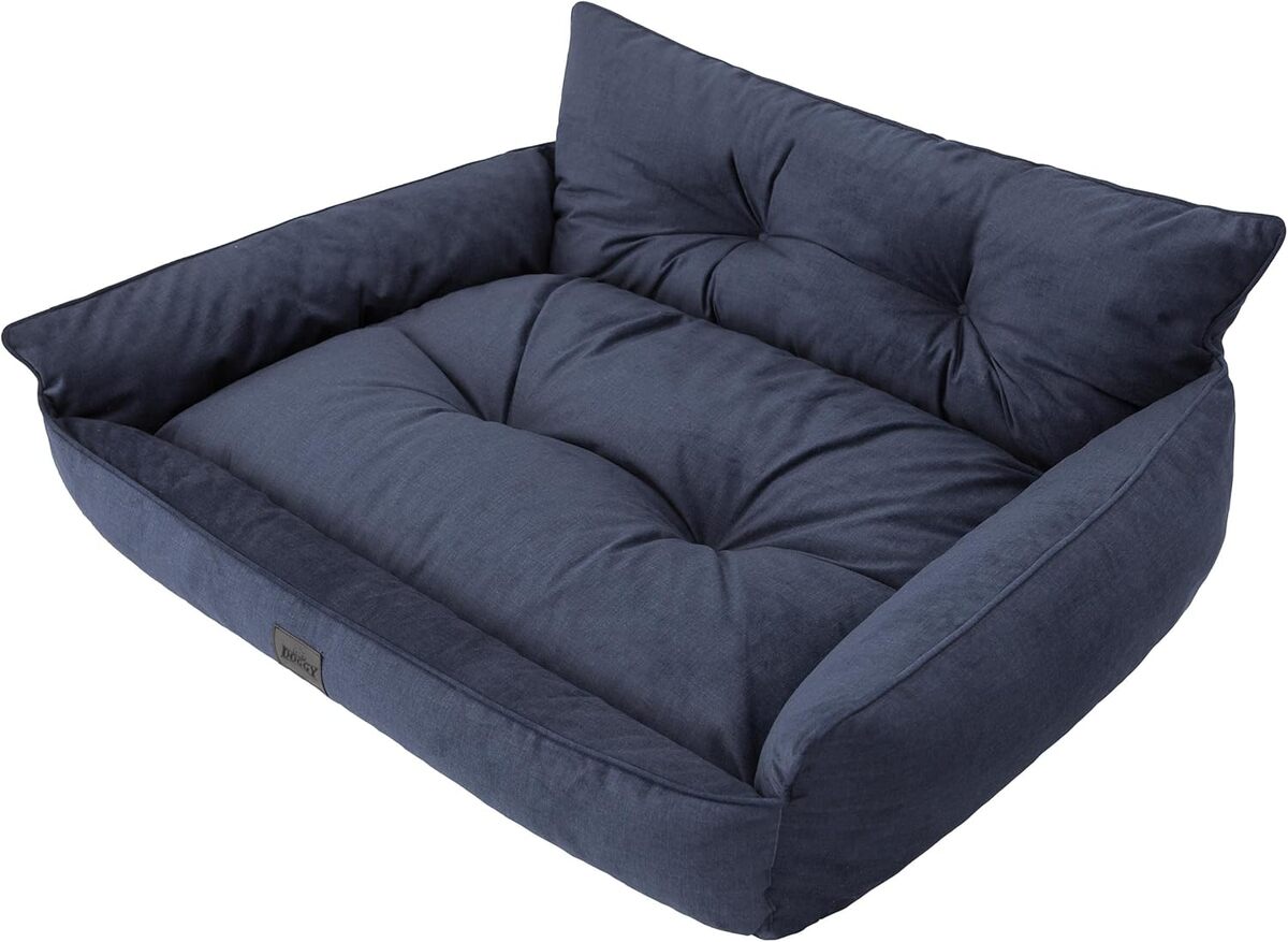 Test du lit pour chien DOGGY XXXL avec coussin matelassé bleu marine