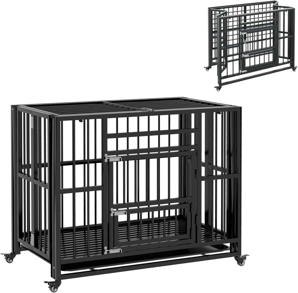 Test : cage pliable PawHut noir sur roulettes
