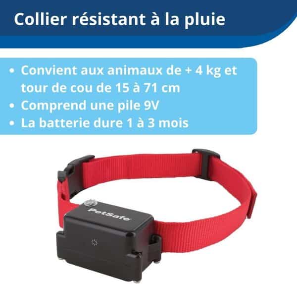 PetSafe, Collier supplémentaire pour Chien têtu ou Gros Chien pour clôture Anti-Fugue avec Fil, Ajustable, imperméable, 5 Niveaux de Stimulation, pour Chiens de +4 kg, pèse 142 GR.