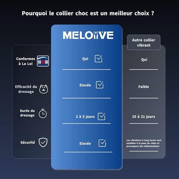 Meloive Collier de Dressage pour Deux Chiens,Collier Rechargeable avec Contrôle Manuel Portée 3000 Mètres,4 Modes d'Entraînement Choc Électrique/Sonore/Vibration/Lumière,IPX67 Résistant à l'eau