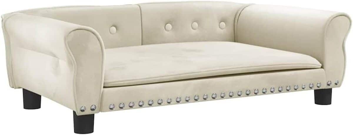 Test : canapé en bois pour chien vidaXL, confort en velours