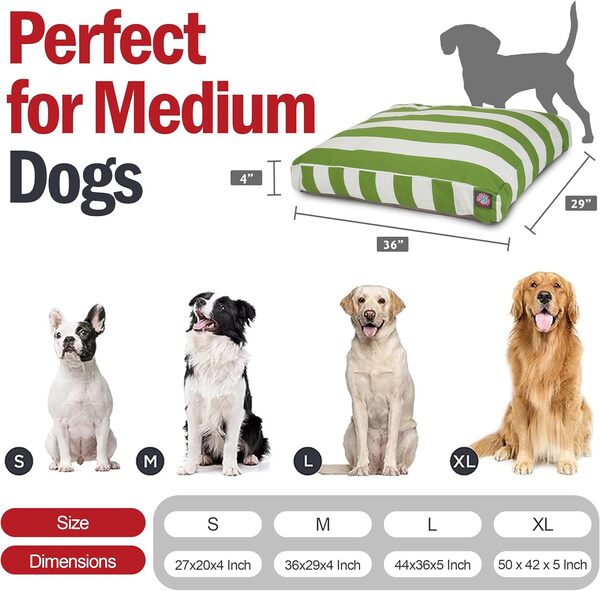 Majestic Pet Noir Rayures Verticales Medium Rectangle Intérieur ou extérieur Lit pour Chien avec Housse Amovible Lavable Products