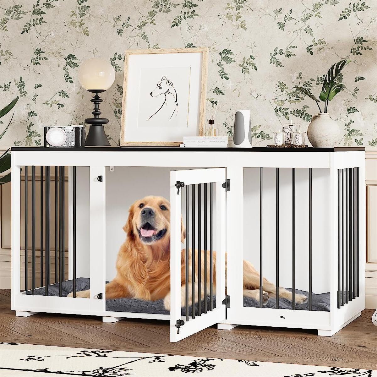 Test de la cage intérieure MDF + fer pour chiens - dimensions 136 x 70 x 56 cm