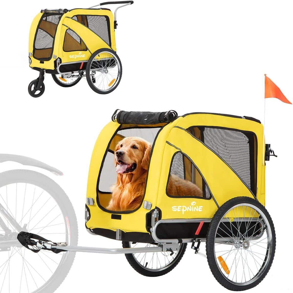 Test : remorque vélo SEPNINE XL pour chiens de grande taille