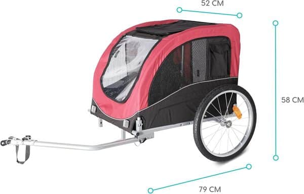 Remorque à vélo pour Chiens Bello, remorque pour vélo pour Chiens jusqu'à 40 kg, compacte, Pliable et Agile, Remorque de vélo avec/sans Accessoire de Jogging