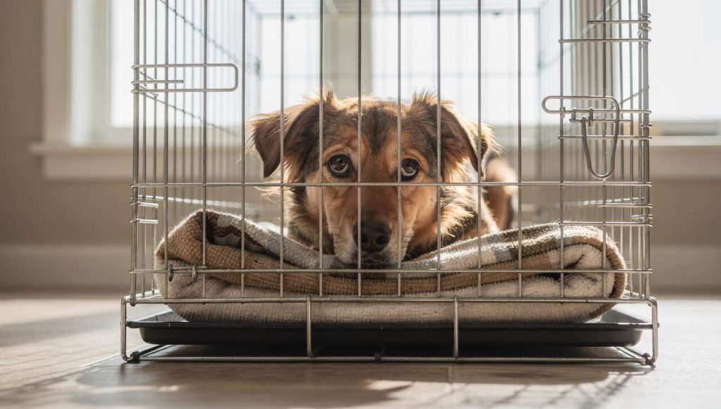 Chien en cage : est-ce une bonne idée ?