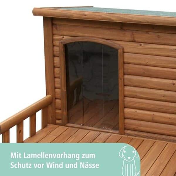 Découvrez la niche Kerbl Pet avec terrasse : confort, durabilité et espace optimisé pour vos animaux, dimensions idéales 113x127x82, 5 cm