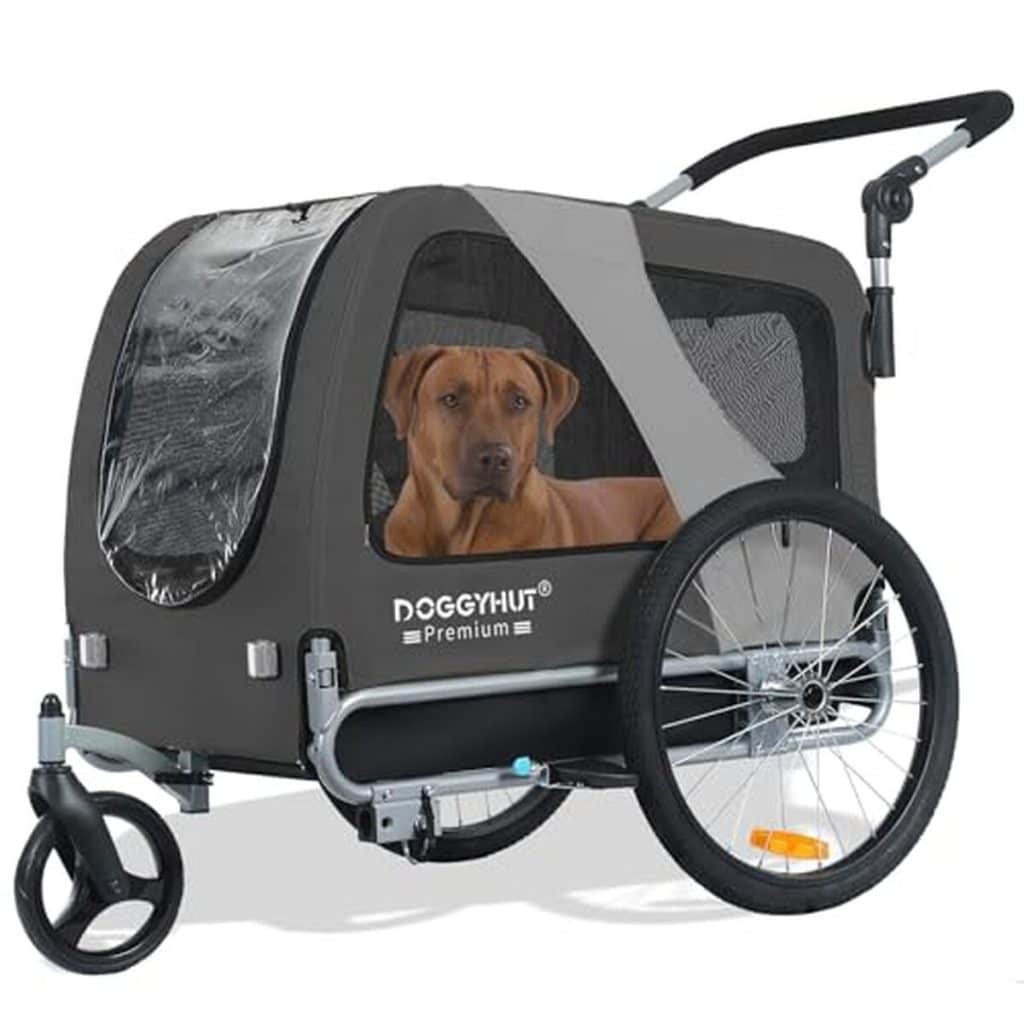 Test de la remorque tout-terrain Doggyhut Premium L pour chiens sportifs