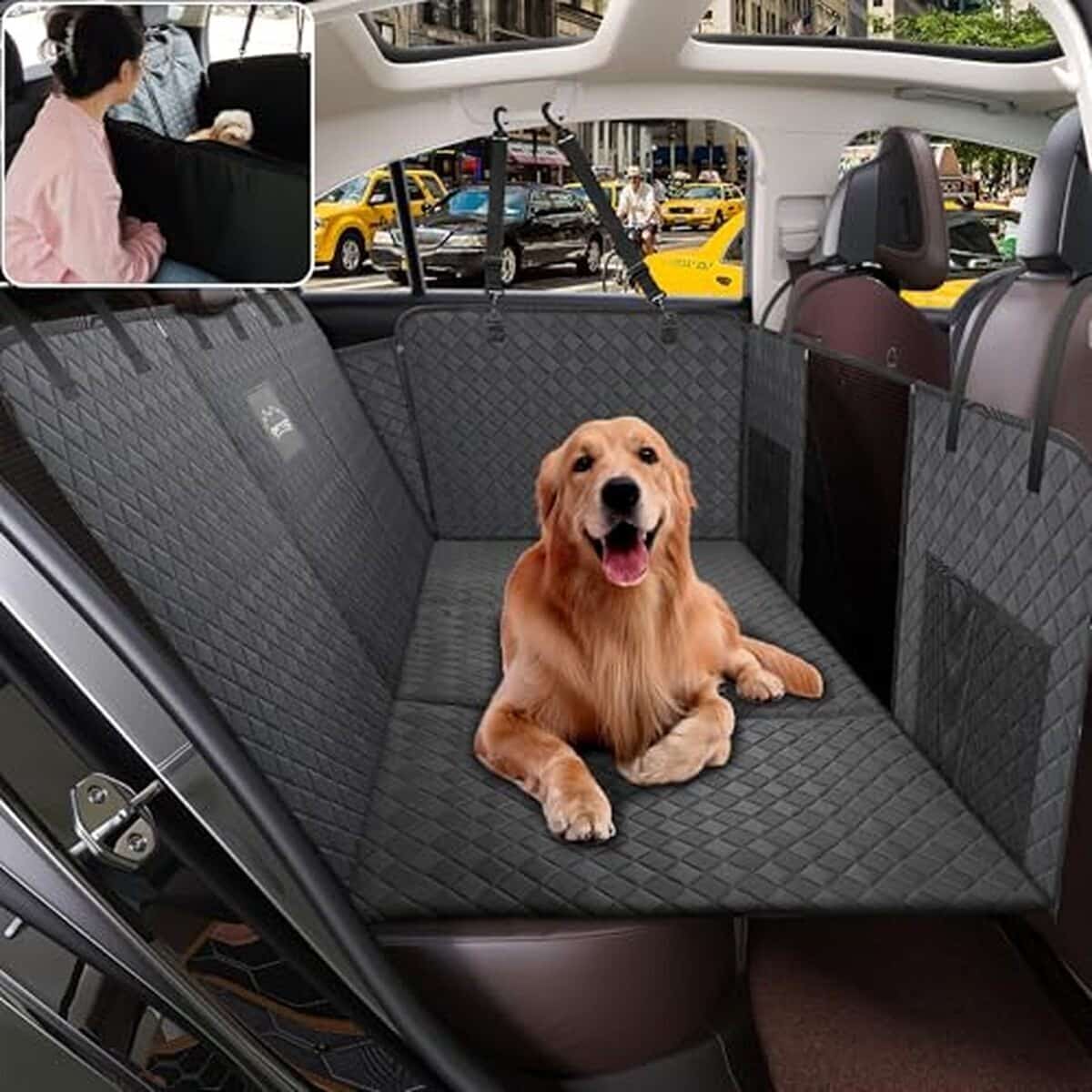 Test de la housse protège-siège voiture pour chien en cuir PU