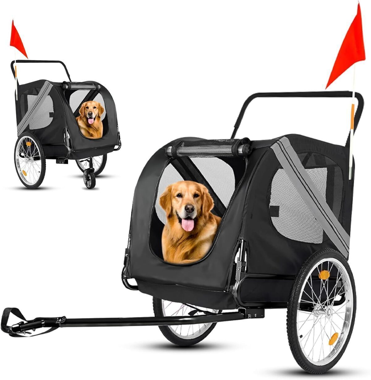 Test de la remorque vélo pour chien Outbee 2-en-1 : poussette pliable jusqu'à 35 kg