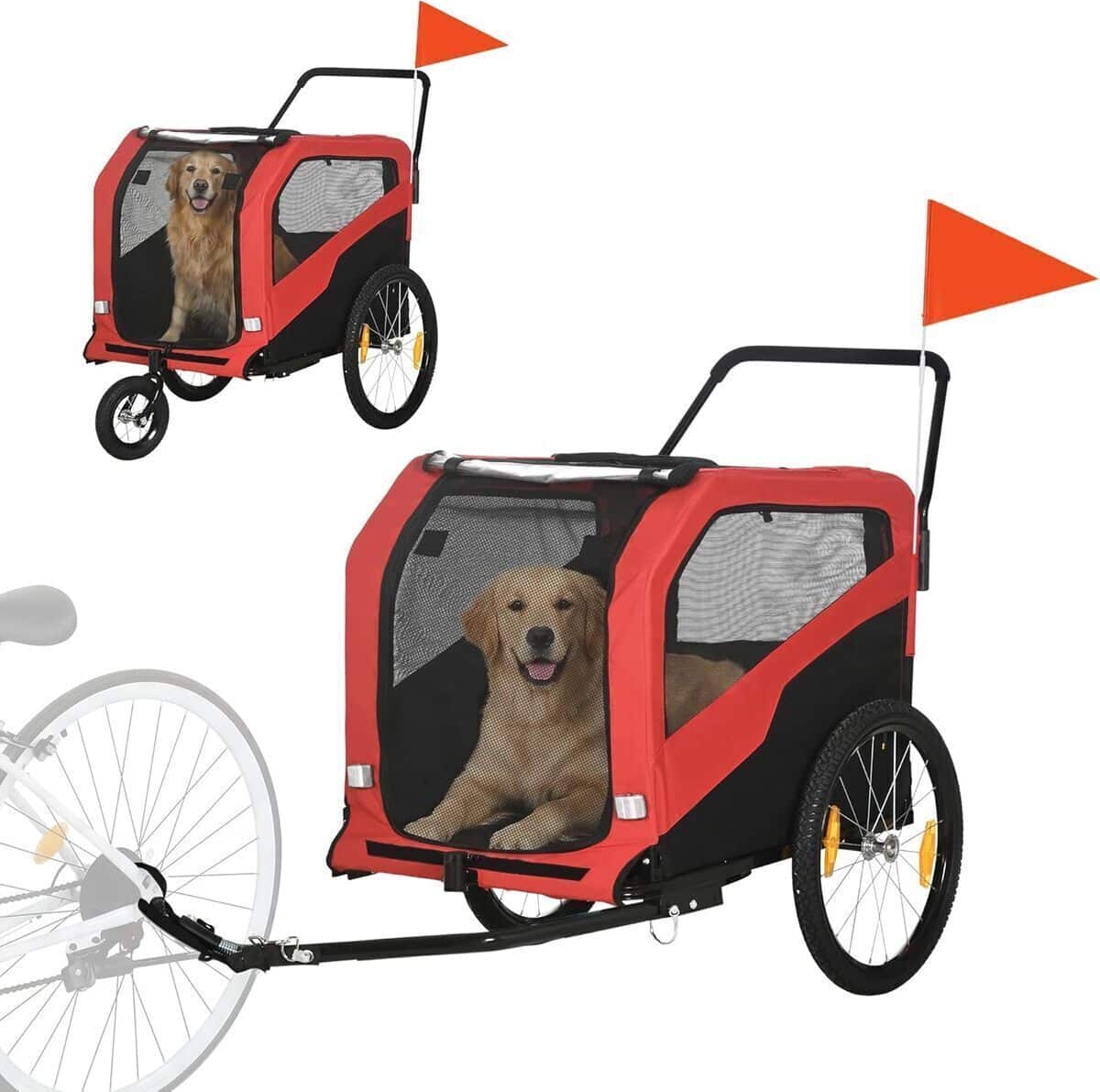 Test de la remorque et poussette pour chien PawHut 2-en-1