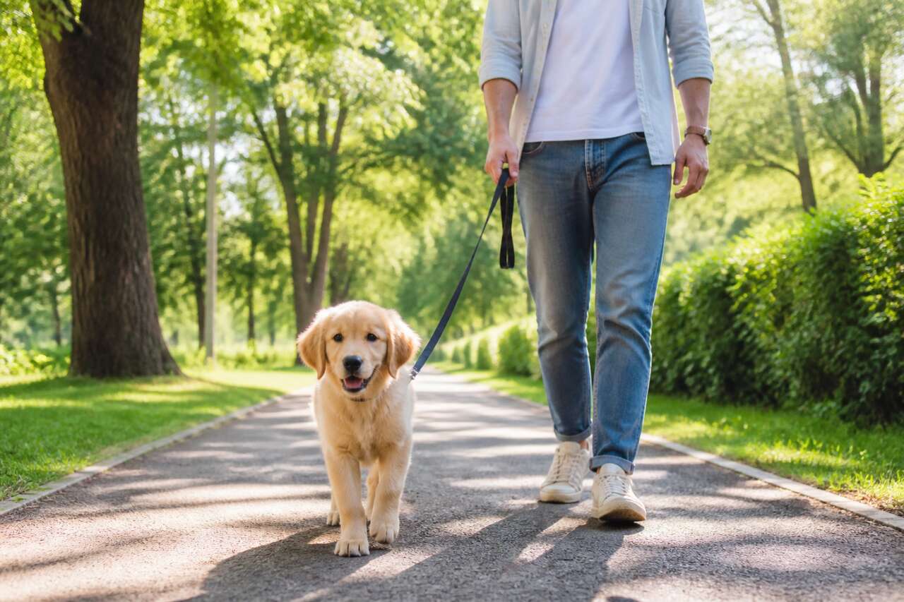 En promenade: calmer un chiot surexcité et éviter la surcharge sensorielle En promenade: calmer un chiot surexcité et éviter la surcharge sensorielle