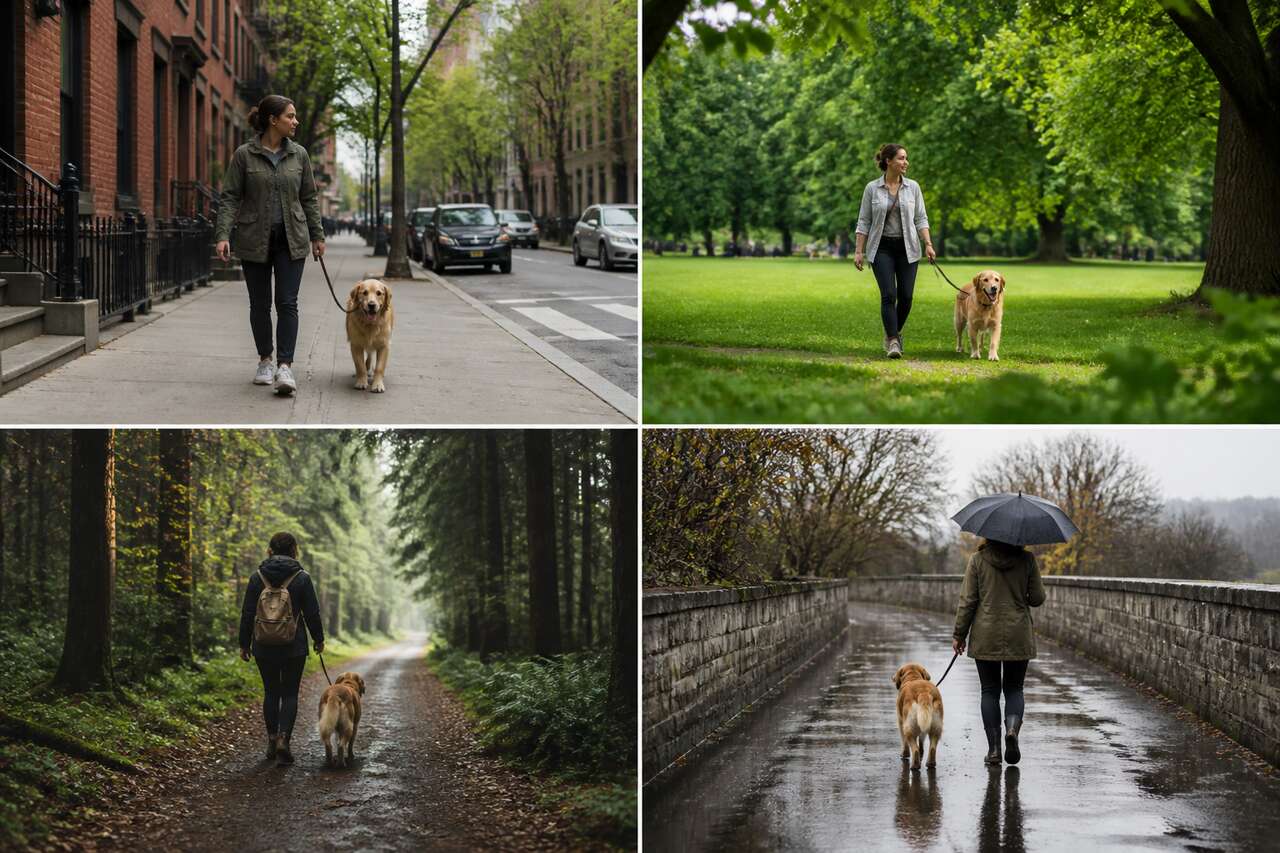 Sc&eacute;narios pratiques: ville, parc, nature et jours de pluie
